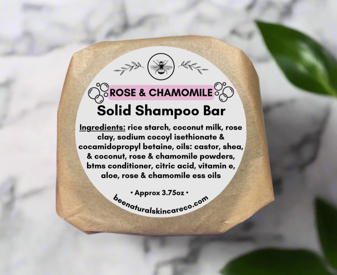 Rose & Chamomile Hydration & Shine Shampoo Bars- 3.75oz 🌱ALL NATURAL🌱