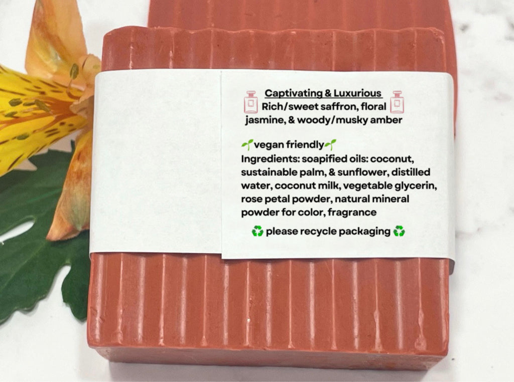 Baccarat Rouge Type Coconut & Rose Petal Powder Parfum Soap