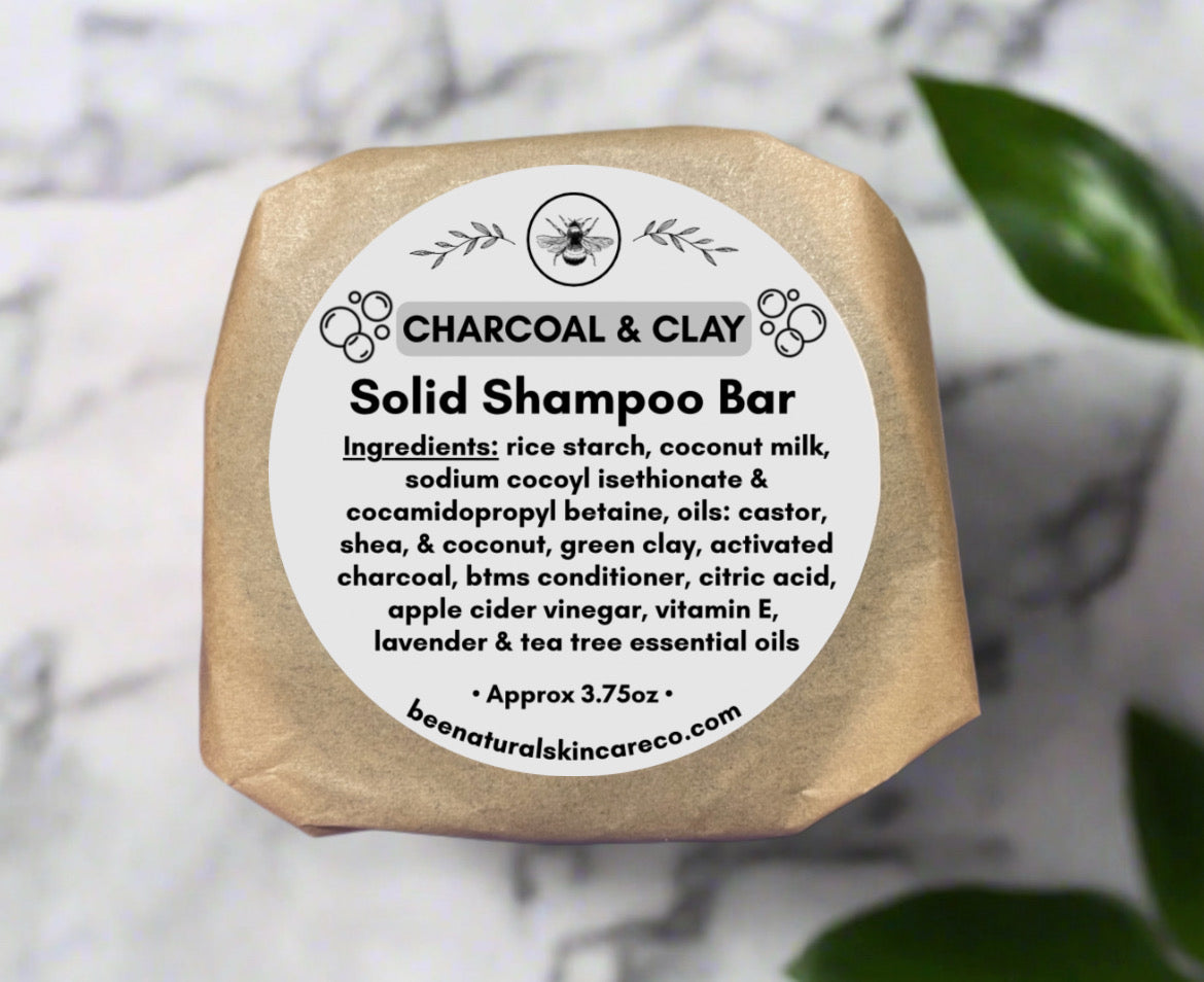 Charcoal & Clay Shampoo Bar for Dandruff-3.75oz 🌱ALL NATURAL🌱