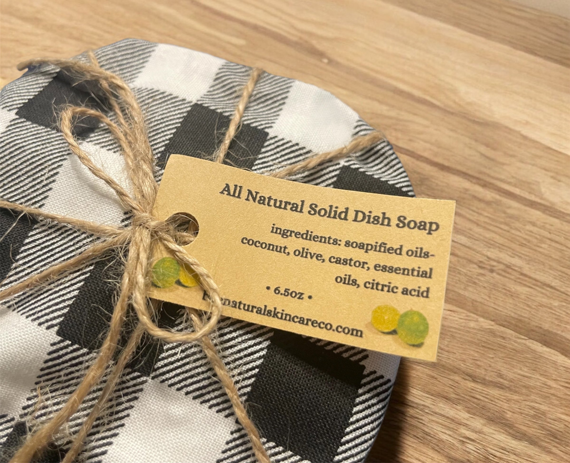 All Natural Solid Dish Soap with Bamboo Scrub Brush