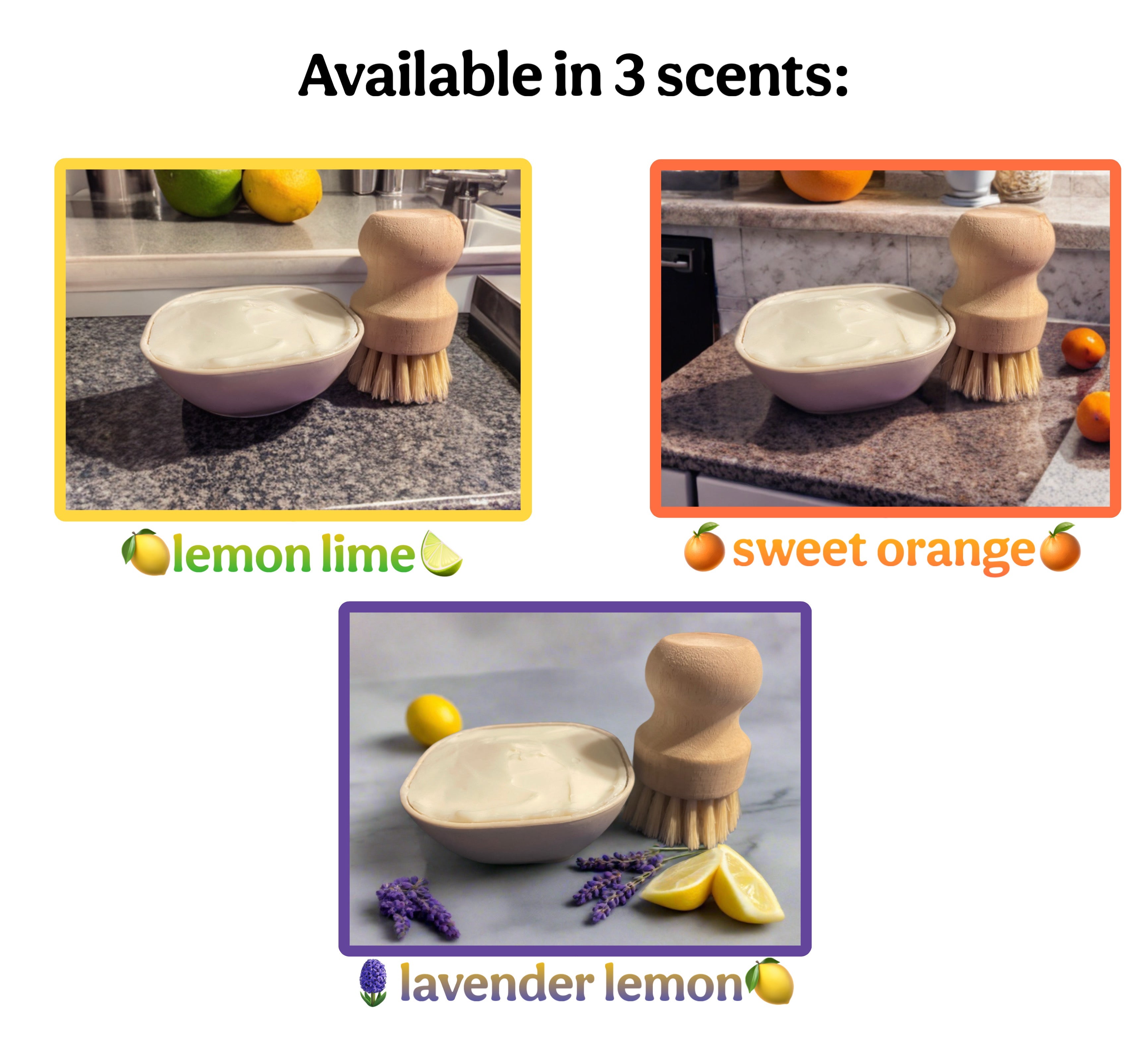 All Natural Solid Dish Soap with Bamboo Scrub Brush