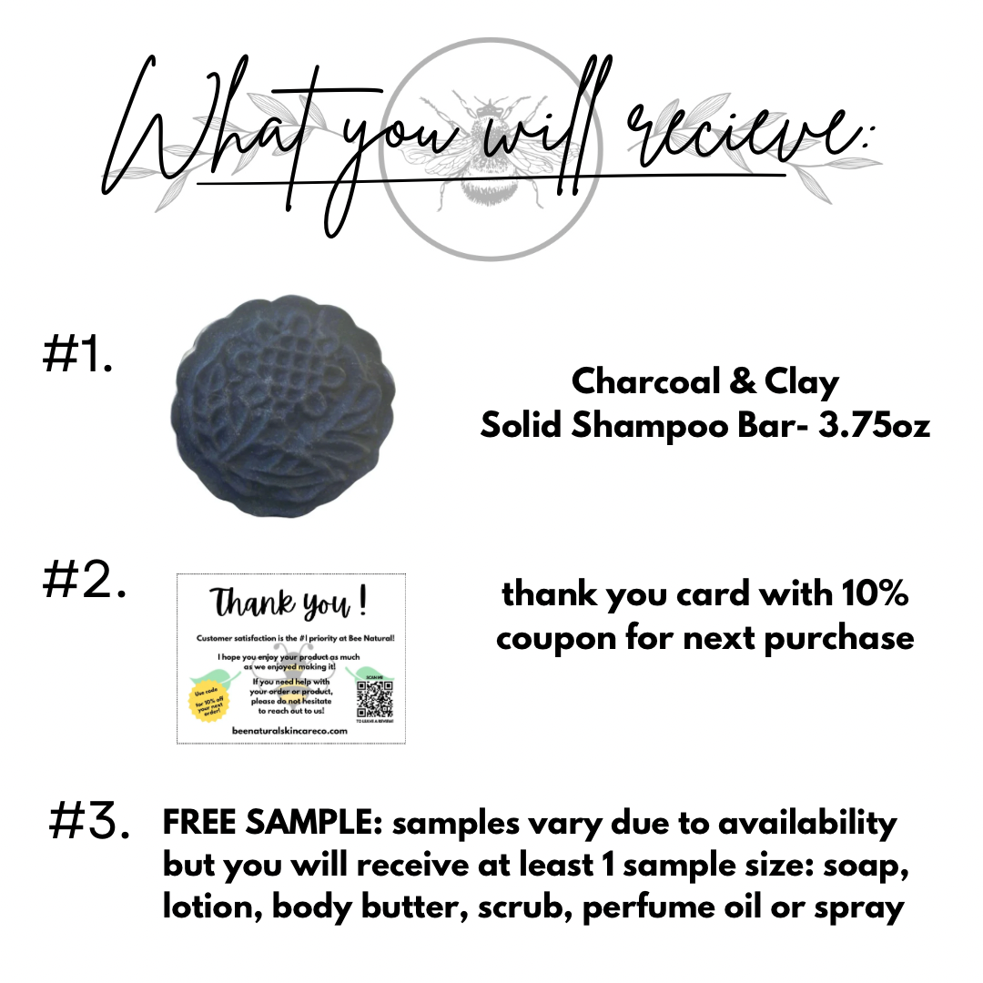 Charcoal & Clay Shampoo Bar for Dandruff-3.75oz 🌱ALL NATURAL🌱