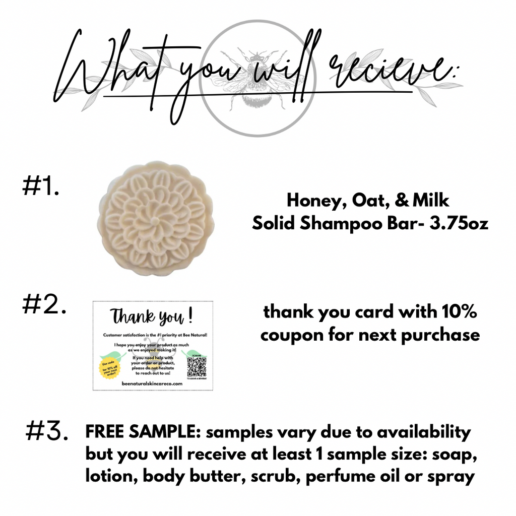 Honey, Oat, & Milk Repair & Protect Shampoo Bar- 3.75oz 🌱ALL NATURAL🌱