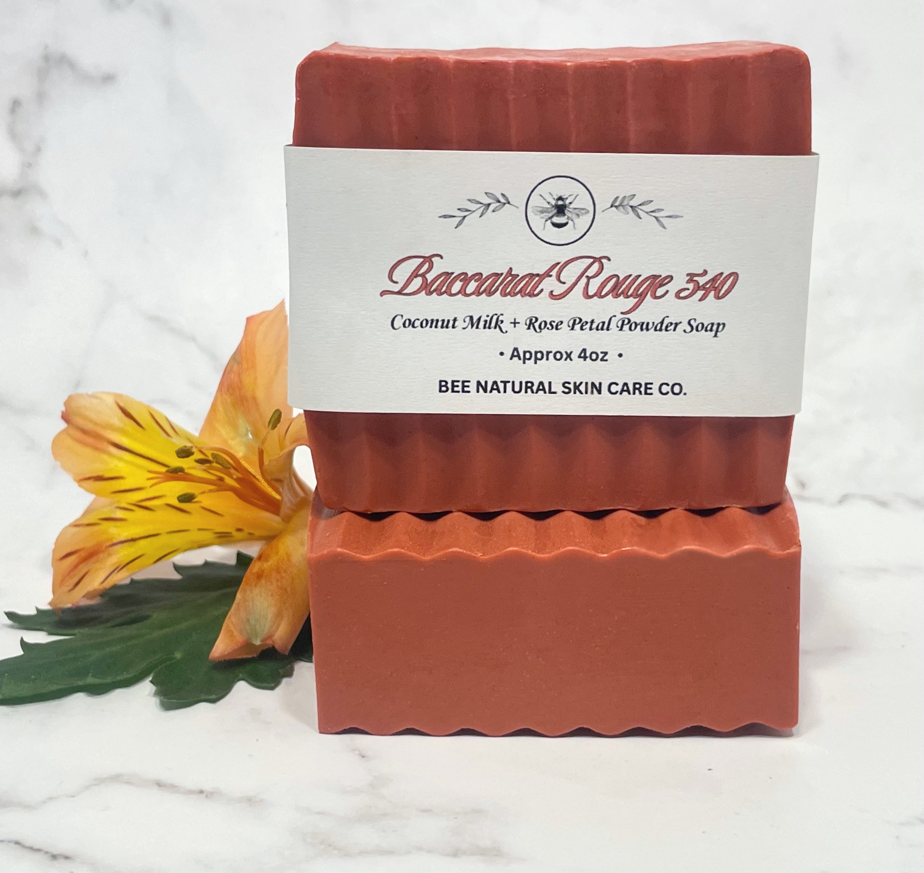 Baccarat Rouge Type Coconut & Rose Petal Powder Parfum Soap